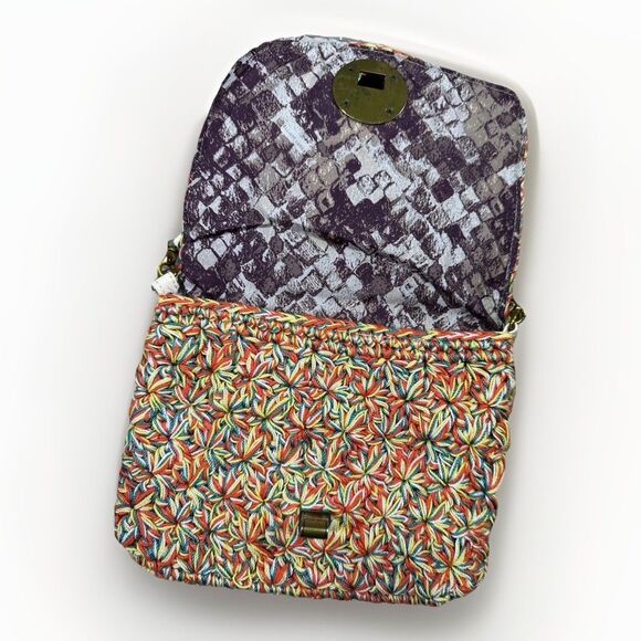 Elliott Lucca Multicolor Crochet Shoulder Bag - Chain Strap Boho Clutch Purse - Picture 4 of 5